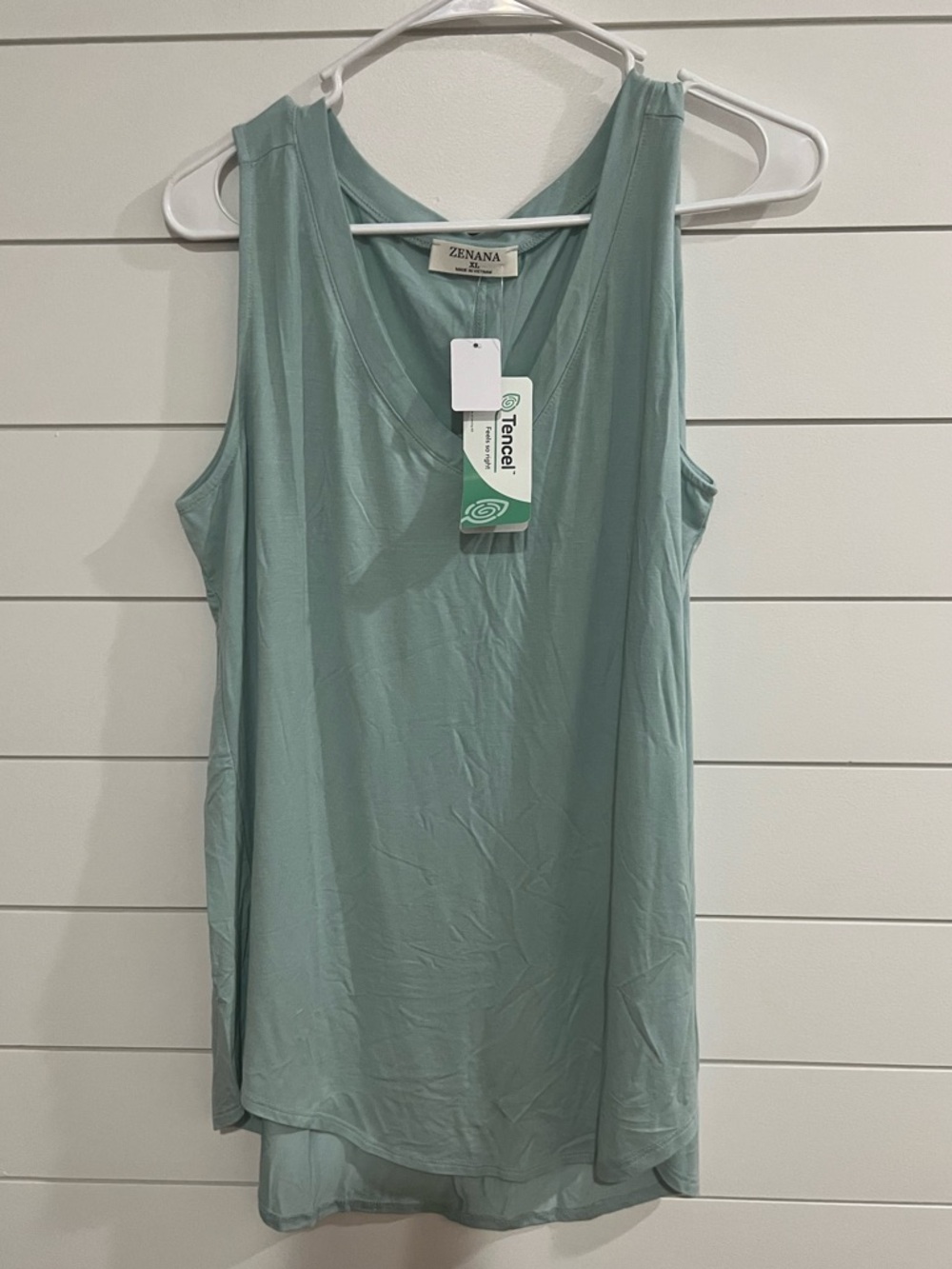 Zenana Outfitters Sleeveless V-Neck Tank Top in Sage Green